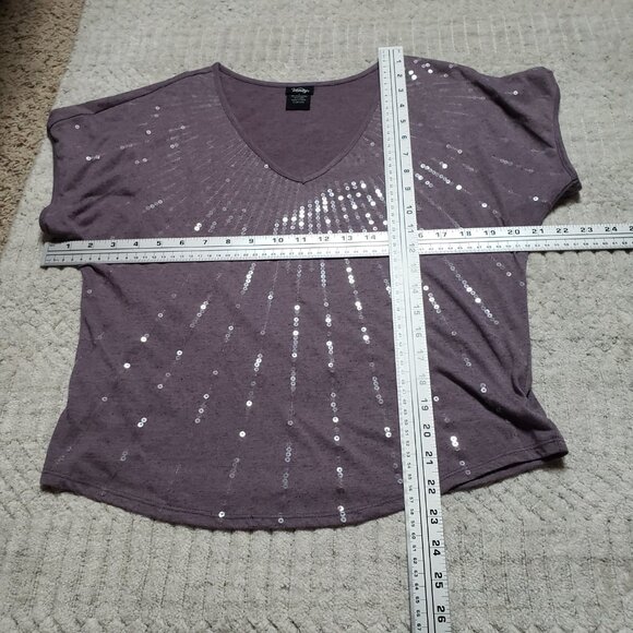 Vanity Women's Purple Sequin Top Size Small - Picture 4 of 7